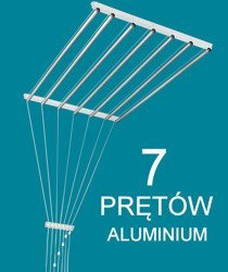 Suszarka sufitowa 7 prętowa aluminium ø16 mm