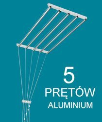 Suszarka sufitowa 5 prętowa aluminium ø16 mm