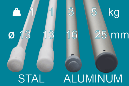 Ceiling dryer 2 rod aluminum ø25 mm round rod