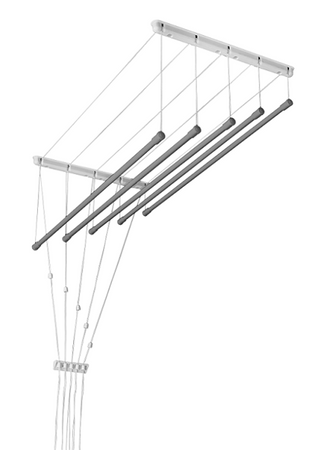 Потолочная сушилка 5 штанга сталь ø13 мм круглый стержень Серебряный